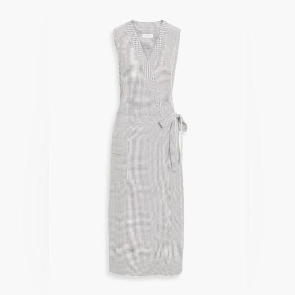 💕💕EQUIPMENT Maovesa polka-dot silk crepe de chine midi wrap dress size L💕💕 - Picture 3 of 9